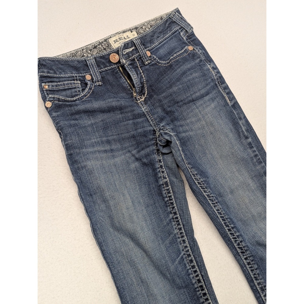 Ariat Kids REAL Riky Wide Leg Jeans Nightshade Blue Denim 10043205 Size 14